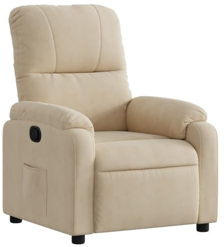 vidaXL Relaxsessel, Sessel mit Liegefunktion, Fernsehsessel Liegesessel für Wohnzimmer, Ruhesessel Polstersessel, Creme Mikrofasergewebe