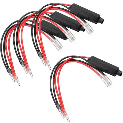 Gebildet 4 Piezas de Resistencia para Motocicleta, 12 V, Resistencia para indicador de señal de Giro de Motocicleta, Adaptador de 10 W y 10 Ω, luz LED de Error para reparación de Flash(Y-063)