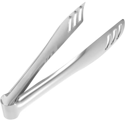 PartyKindom Pinzas para bistec de acero inoxidable pinzas barbacoa pinzas camping tacos servicio parilla bol pinzas para barbacoa al aire pinza para alimentos de acero inoxidable Silver