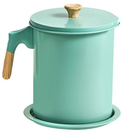 Contenedor De Almacenamiento De Grasa Con Colador De Malla: Lata De Acero Inoxidable De 1.4 Litros CAN Con Mango Y Boquilla, Jarra De Separadores De Grasa De Cocción Para Gotas De Tocino, Filtro De Re
