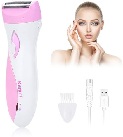 Maquinilla de afeitar eléctrica húmeda y seca para mujer, afeitadora eléctrica suave y sedosa para mujer, afeitadora inalámbrica para vello púbico y recortador de bikini, recortadora sin dolor para