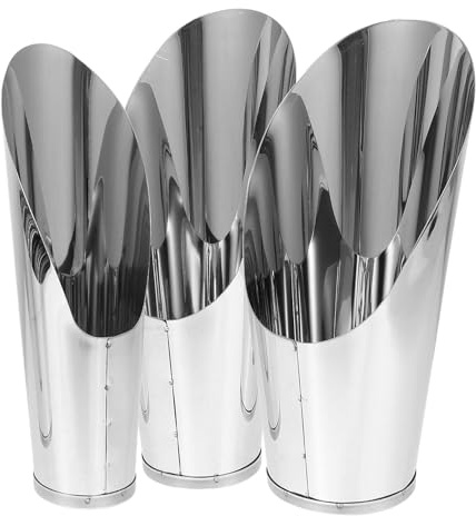 LABRIMP Pala para Tierra Vegetal de Acero Inoxidable 3 Piezas Grande Mediana Pequeña en Forma de Cubo Herramienta de Horticultura para Trasplante y Cultivo de Suculentas y Plantas de