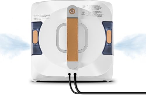 jnerkert Dual Spray Fensterputzroboter, Dual Side Spray Fensterreinigungsroboter mit 110ml ml Dual Tank, Intelligenter Fenstersauger für Innen/Außen Hochhausfenster, Neuer Nasswischmodus (white)