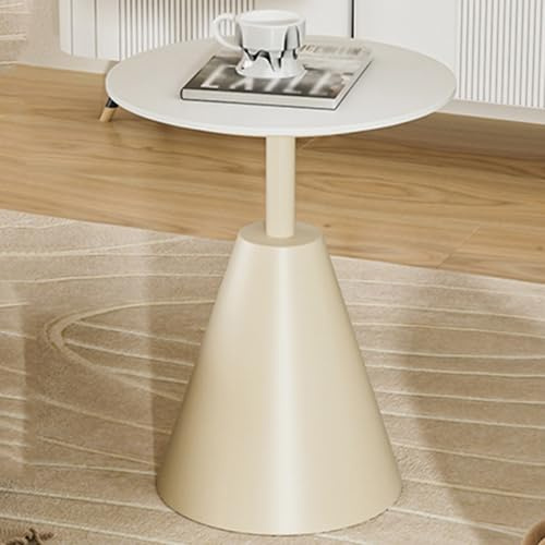 SXZenSpace Runt sidobord, litet stativ för kaffeväxt, modern skifferskiva, enkel montering, för vardagsrum eller balkong (beige)