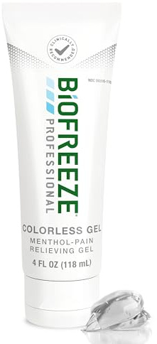 Biofreeze Professional Gel Pain Relief for Knee, Neck, Hip, Joint, Shoulder, & Simple Backache, Arthritis Pain Reliever, Sore Muscle Relief, Colorless Menthol Gel 4 Fl Oz