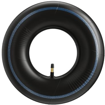 Wiltec Chambre à air 13x5.00-8 pour pneu de tracteur à pelouse – 370 x 370 x 87 mm – avec Valve droite – capacité de charge max. 300 kg – pour Roue Tondeuse à gazon Brouette Chariot Diable