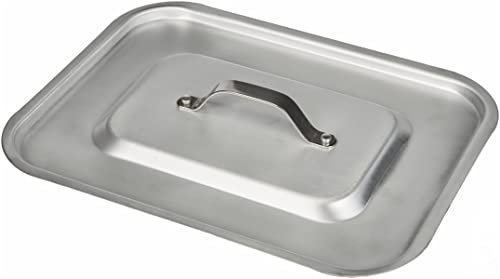 Pentole Agnelli, ALMA183B30, Coperchio Rettangolare Piano con Angoli Tondi, Alluminio, Argento