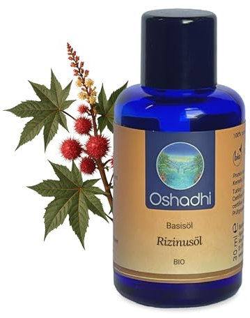 Oshadhi Rizinusöl Bio | 100% naturrein | kaltgepresst | Pflege für Haut, Haar, Wimpern & Nägel | veganes Massageöl | recycelbare Verpackung | tierversuchsfrei