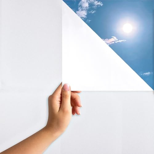 MARAPON Vinilo Translucido para Ventanas Efecto Cristal Esmerilado 0,60x2 m Adhesión Estática Sin Pegamento Lámina Privacidad Protección UV Baño y Oficina