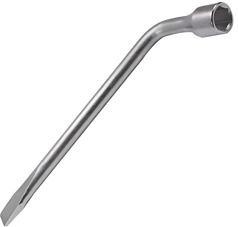 Utoolmart Car Spare Tire Lug Wrench for Jack - L Type Hexagon 19mm Slotted End Socket Repair Tool 1pcs