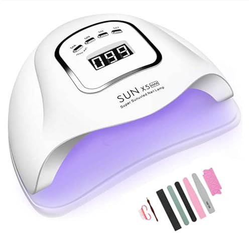 Timpou 150W Nageltrockner Lampe, UV LED Nagellampe für Gelnägel, mit 10s/30s/60s/99s Timer Einstellungen, Infrarot Sensor, LCD Display