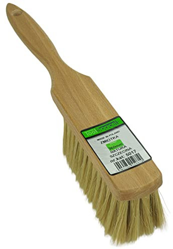 ToolSpace Handfeger Auto Besen Schnee Weich Naturhaar Handbesen für Auto Schneebesen Ergonomisch Holzgriff Auto-Schneeräumung Kehrwisch Schneefeger - 32 cm lang - Enger für Haus Garage Haushalt