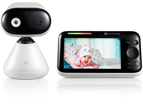 Motorola Nursery PIP1500 - Video Baby Monitor with Camera and 5 inch Screen - Two-Way Communication - Infrared Night Vision - Wall Mount - 1000 feet Range, Black/Silver