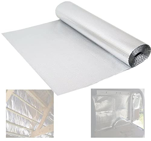 ZAURBA Self-Adhesive Foil Insulation Ideal Insulating Wrap Easy Install Bubble for Attics, Lofts, Floors, Sheds, Caravans, Boats, Greenhouses, Pet Homes and Garages Vapour Barrier (Size : 1x5m)