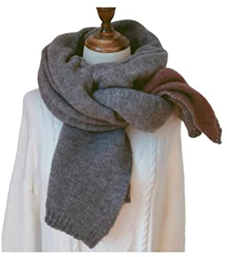 SERUMY Stickad halsduk för kvinnor, solida kashmirhalsdukar, dam, vinter, tjocka varma, mjuka pashminasjalar, rosa, svart, kvinnor, stickad ull, lång halsduk