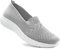 Dr Keller Womens Slip On Breathable Mesh Ladies Lightweight Casual Flat Walking Active Sneaker Pumps Fashion Trainers (Grey, UK_Footwear_Size_System, Adult, Women, Numeric, Medium, Numeric_7)