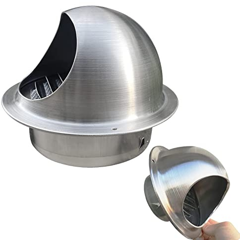Air Vent Round Cowl 6 8 10 Wall Vent Outlet Cover, Dyer Vent Cover Waterproof Exhaust Grille Intake Vent Stainless Steel Grille Ventilation Outlet, With Mesh Filter, Prevents Pipe Blockage