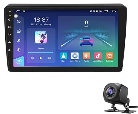 Radio para automóvil de para Ci-troen Berlingo B9 Pe-ugeot Partner 2008-2019 Carplay inalámbrico y Android Auto Receptor estéreo con pantalla táctil de 9″BT GPS FM/RDS SWC+ Cámara micrófo(Color:S8)