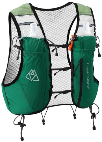 Haimont Laufweste Trinkweste für Damen und Herren Leicht Running Weste mit 2 Trinkflasche Laufen Wandern Joggen Trail 8L, S, Grün