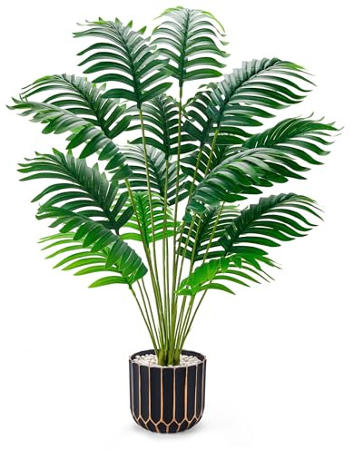 Der Rose 1 Pack Fake Plants Large Artificial Faux Plants Indoor 28’‘ Palm Tree