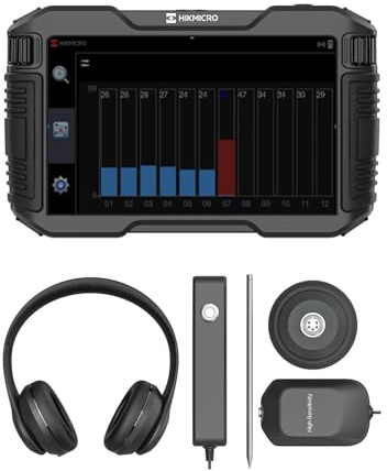 HIKMICRO AD21S Detector acústico de Fugas de Agua – Herramienta Profesional para detección de Fugas en tuberías subterráneas y en Interiores, con Auriculares y Estuche de Almacenamiento