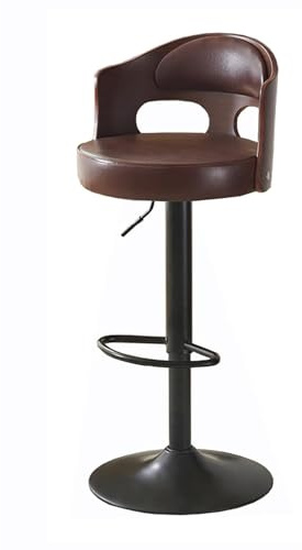 Barstolar I Metall Med Konstnärlig Design, Rygg Massivt Trä Klädd Sits, Snurrpall Kohudsits, Lyftbar Köksö(Brown,Cowhide 1pcs)