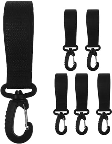 Warmhm 6 Ganci per Passeggini in Plastica Ganci Girevoli Riutilizzabili per Borse da Pannolini Clip Portatile per Appendere Borse e Accessori su Passeggino Accessorio Versatile per