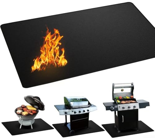 Tapis de barbecue ignifuge en fibre de verre, pour les zones de cuisson en plein air, y compris les terrasses, les pelouses et les patios pour éviter les dommages causés par la chaleur et les flammes