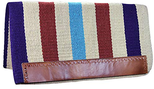 Professional's Choice Casa Zia Navajo Saddle Blanket | 100% Wool | Double Fold Design | Purple & Turquoise