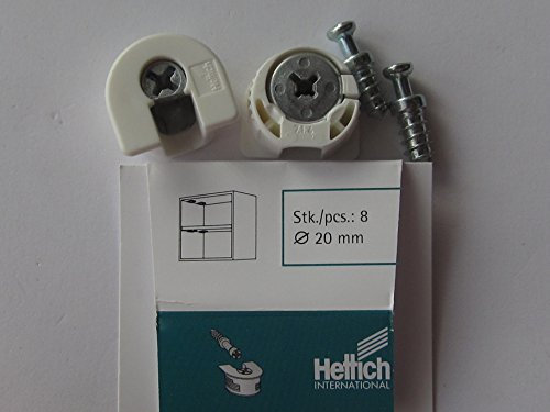 Hettich Exzenter Verbindungsbeschlag VB 35/16, für Bohr-ø 5 mm, Zinkdruckguss vernickelt, 8 Stück, 89409