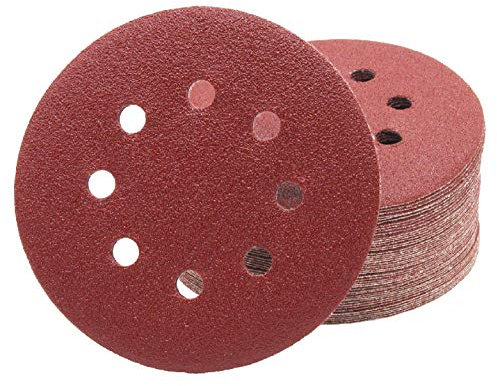 Dischi Abrasivi Professionali │ 50 pezzi │ 8 fori │ Ø 125 mm │ grana 120 │ per levigatrici orbitali casuali │ Fogli Abrasivi │ Carta Abrasiva │ Tamponi Abrasivi