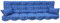Adlatus-Kühnemuth Polsterauflage Hollywoodschaukelauflage Modell 933 modernes Design blau-weiß-kariert(180 x 50 cm Hollywoodschaukelauflage)