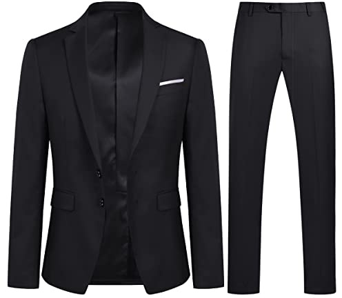 YOUTHUP Herrdräkt slim fit 2-delad formell affärsdräkt blazer och byxor flera färger tillgängliga