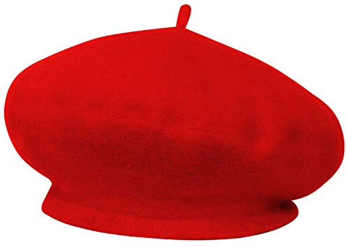 TRIXES Französische Baskenmütze in modischem Pink klassishe Rot Künstlermütze