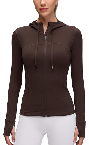 CRZ YOGA Butterluxe Hoodiejackor höftlängda Hot Fudge Brown S
