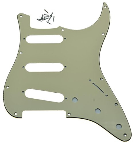 Dopro 11 Foro Vintage 62 Strat ST SSS Singola Bobina Pickups Chitarra Pickguard Scratch Plate con viti per American Fender 62 Stratocaster invecchiato bianco 3 strati