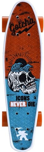 Gotcha Icons Never Die Complete Cruiser Skateboard,White/Multi,5.75-Inch