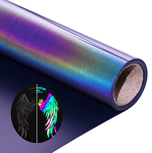 Film réfléchissant pour traceur textile, transfert thermique arc-en-ciel, 30,5 cm x 183 cm, film flexible pour traceur Cricut et Silhouette Cameo, film de transfert textile à repasser pour t-shirt