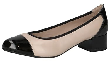 CAPRICE Confort Escarpins Femme Petit Talon Élégants, Beige (Beige Nappa), 38,5 EU