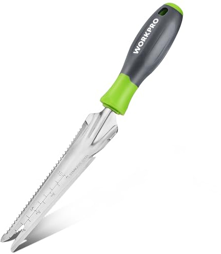 WORKPRO Hand Weeder Puller, 5-in-1 Stainless Steel Garden Trowel with Soft Handle, Gardening Weeding Tool for Easy Weeder Removal, Planting, Weeding, Flower & Vegetable Care in Garden Lawn Yard