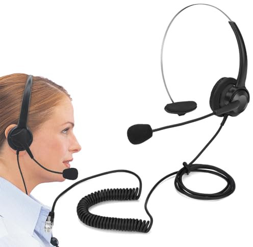 auricular RJ11 para teléfono fijo con micrófono, auriculares de teléfono con cancelación de ruido y centro de llamadas para teléfonos IP Yealink