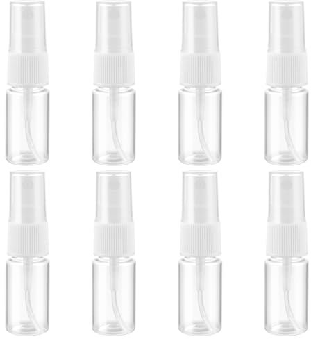 Sibba 8 flaconi spray da 10 ml, mini bottiglie spray da viaggio da 1,2 pollici, ricaricabili, nebulizzatore in plastica trasparente, per oli essenziali, cosmetici, profumo