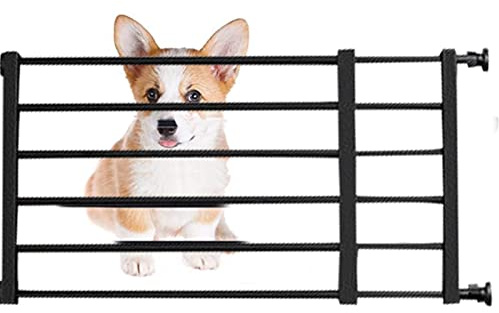 Barrière de Sécurité pour Animaux Domestiques, Clôture pour Chien, Barrière pour Animaux, Clôture Extra Large sans Perçage, Barrière D'escalier pour Le Salon, La(Noir, Hauteur:36cm)