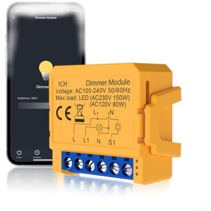 Smart Dimmer Switch, Intelligent Dimmable Light Breaker For Tuya For ZigBee Smart Dimmer Switch Voice Control Remote Dimming LED(1CH)