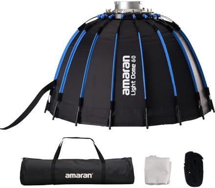 Softbox parabólico Aputure Amaran Light Dome de 24/60 cm, liberación rápida con difusores/rejilla/bolsa para iluminación continua con montura Bowens compatible con Aputure 600D/Amaran 300c/150c/200XS