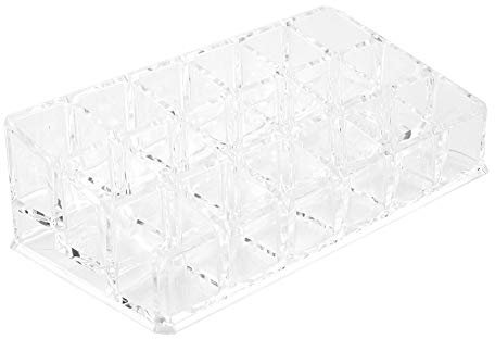 Sunicon Organizzatore per Rossetti, Portatile Trasparente con 18 Griglie Mini Armadi Cassetto Gioielli Scatola portaoggetti Cosmetici Porta Lucido Organizzatore di Profumi per