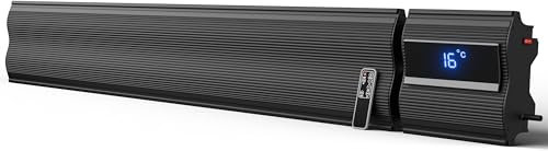 Radi8 Industries Far Infrared Electric Bar Heaters | Low Energy Wall Mounted, With LED, Wifi/Thermostat, With Alexa and Google Assistant (1540x200x63mm) 5ft-2400W (220-240V/50Hz), UK-Brand