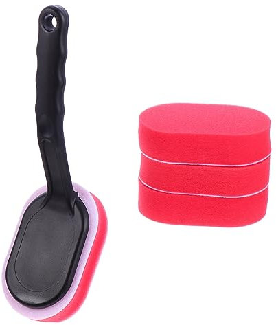 GLEAVI 5stücke Wachsapplikator Mit Ergonomischem Griff Austauschbarem Schwammbürstenkopf Für Reifenwachsen Sanftes Und Schwammmaterial Guter Saugkraft Für Einfaches Polieren