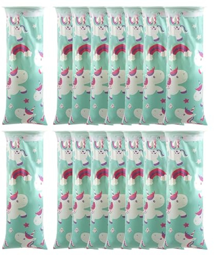 Burp Bags with Mouthpiece, Pack of 16 Burp Bags, Breaking Bags, Poop Bags, Car Children, Burp Bag with Ring, Portable Burp Bags for Nausea and Vomiting in the Car and on the Go (Ponies)