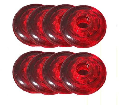 JCCHT 83A Inline-Skate-Rollen, halbtransparent, 72 mm, 76 mm, 80 mm, für Rollschuhe Roller-Inlinehockey-Rollen, 8er-Pack,Rot,76mm